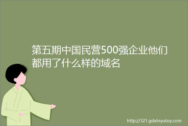 第五期中国民营500强企业他们都用了什么样的域名
